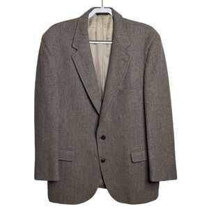 Vtg Allyn St. George Biafora's Pure Wool Tweed Herringbone Sport Coat‎ Sz 46L